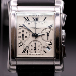 Bedat & Co No.7 Chronograph in Steel  Silver Dial | Swiss Square Button Chronograph Watch
